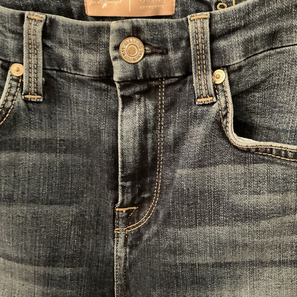 Seven For All Mankind The High Waist Jeans Blue Denim Med Wash Raw Hem Size 26 - Picture 4 of 14